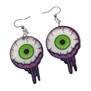 Zombie Eye Ball Acrylic Earrings horror goth gothic new
